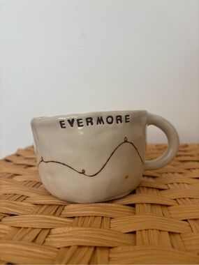 Large Taylor Swift Evermore Ceramic Mug in Cream by Vallkyrie